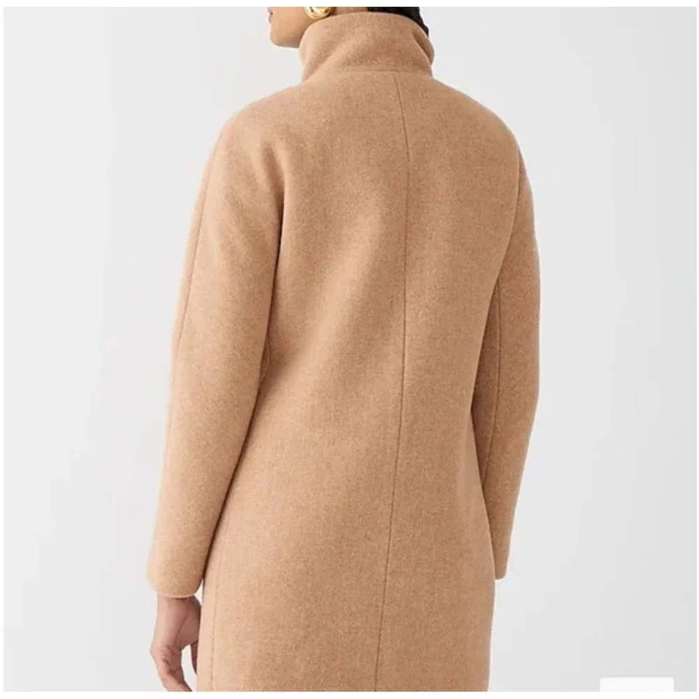 NWT J.Crew Stadium Cloth Nello‎ Gori Cocoon Coat Wool Blend Tan Sand Women's S